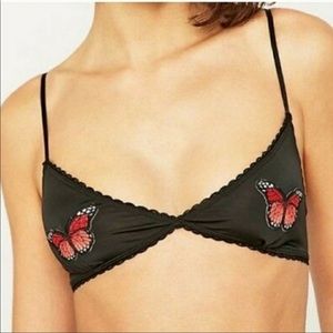 Urban Outfitters Black Butterfly Bralette